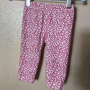 Baby Gap white w/red flowers 3-6 month leggings